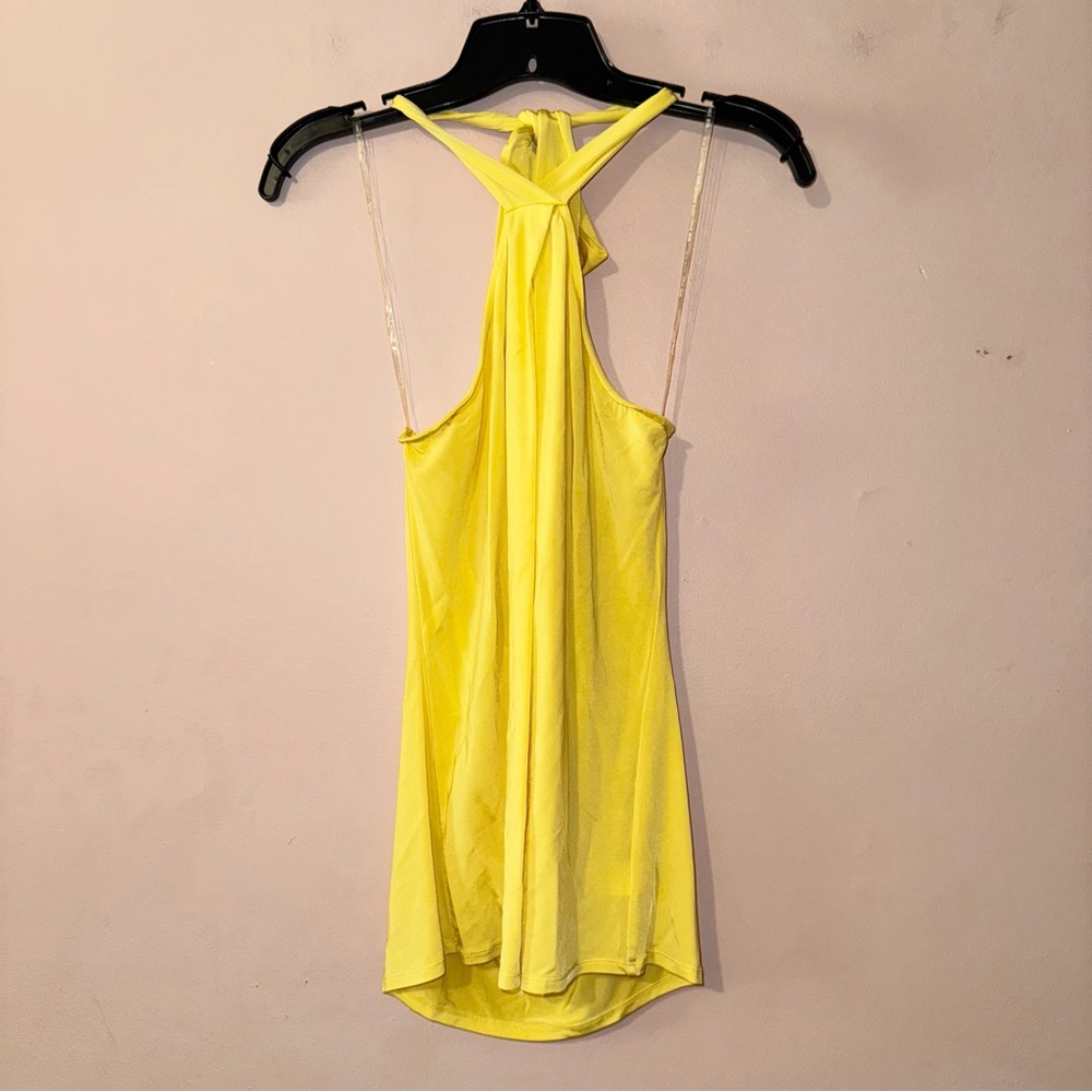 Hale Bob Yellow Golden Satin Halter Tank Blouse Size M NWT!